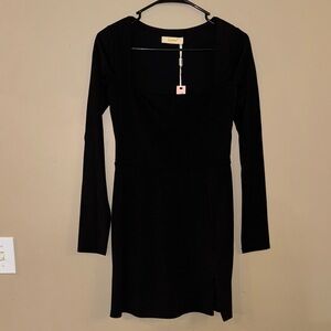 Athletic Black Long Sleeve Dress